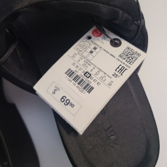 ZARA PADDED STRAP FLATFORM SANDALS  BLACK SIZE 8 | 1344/110 - Picture 8 of 14